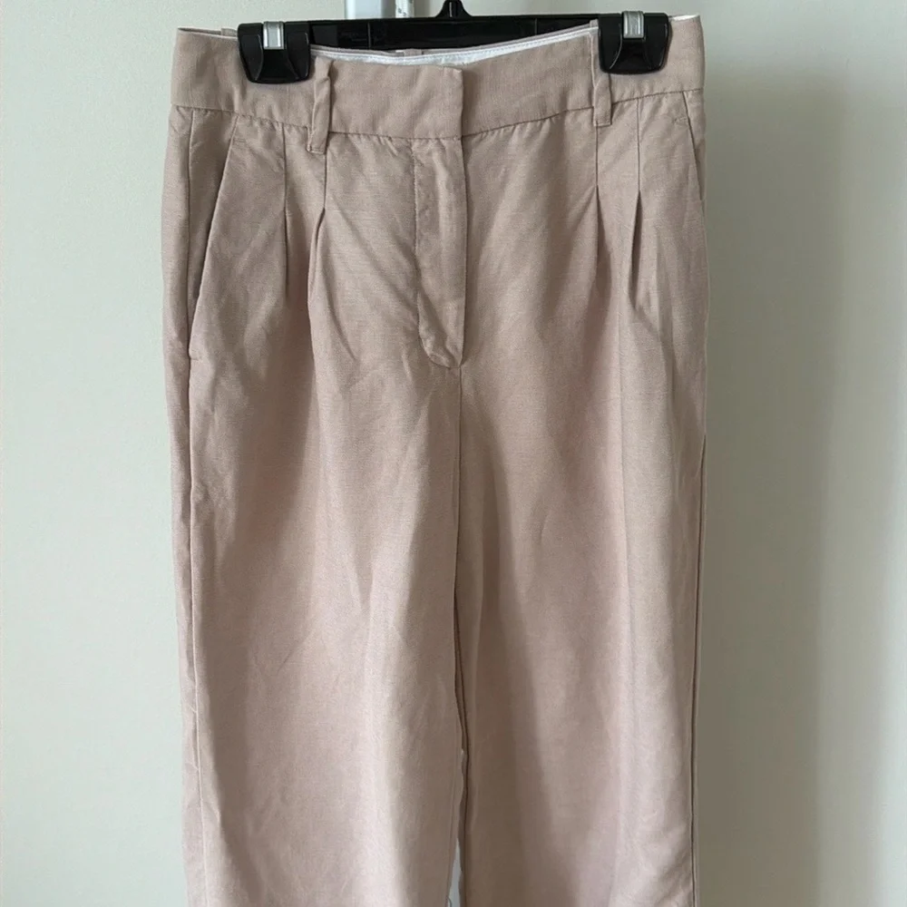 Aritzia Wilfred Thé Effortless pant dusty rose linen blend, size 2